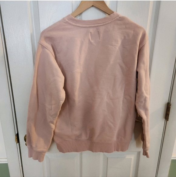 Aritzia TNA Boyfriend Crewneck Cozy AF Fleece Crewneck Sweatshirt SZ Small Pink - Picture 7 of 7